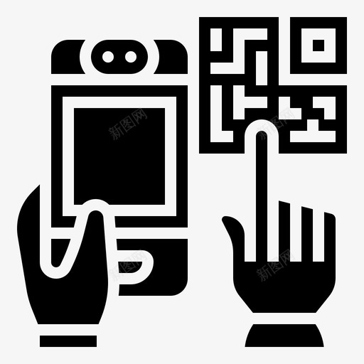 二维码应用程序条形码svg_新图网 https://ixintu.com 二维 应用程序 条形码 智能 手机 购物 零售 图示