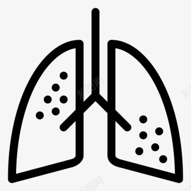 肺疾病肺炎图标