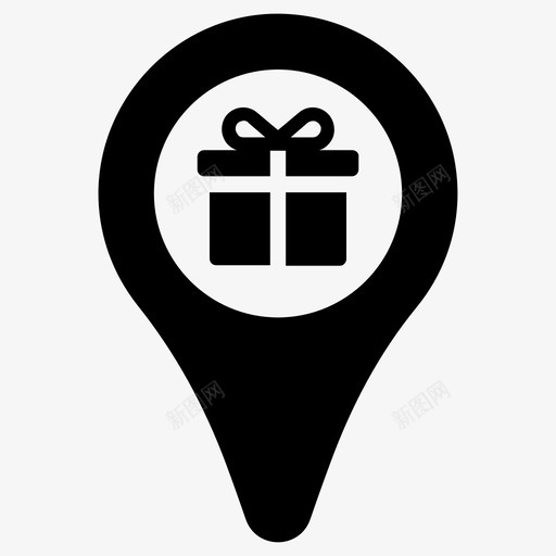 礼品礼品店位置svg_新图网 https://ixintu.com 位置 礼品 地图 别针 惊喜
