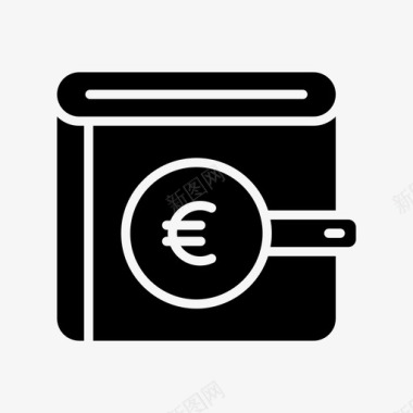 钱包欧元金融图标