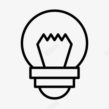 灯泡电发明图标