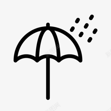 雨伞防护防雨图标