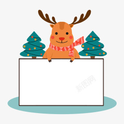 圣诞节麋鹿边框素材