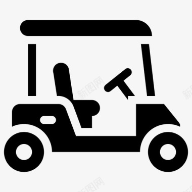高尔夫球车汽车机器图标
