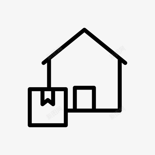 家纸箱送货svg_新图网 https://ixintu.com 包裹 纸箱 送货 黑色 星期五 网络 星期一 线条 符号
