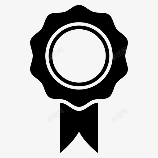 花环奖章徽章svg_新图网 https://ixintu.com 花环 奖章 徽章 奖品 丝带