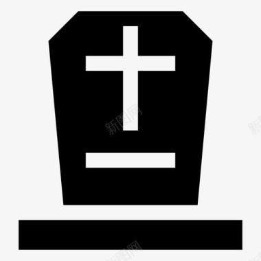 坟墓基督教坟墓裂口图标