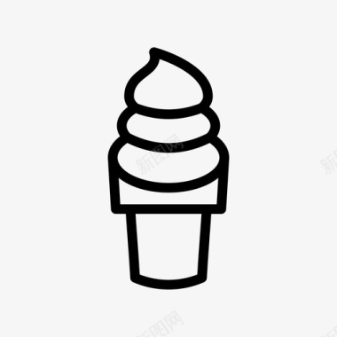 冰淇淋筒甜的华夫饼图标