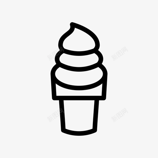冰淇淋筒甜的华夫饼svg_新图网 https://ixintu.com 冰淇淋 甜的 华夫 线条 符号