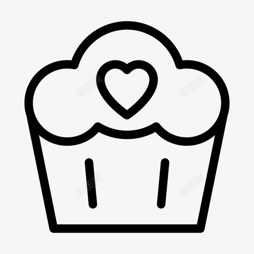 纸杯蛋糕心爱svg_新图网 https://ixintu.com 纸杯 蛋糕 心爱 糖果 情人节 洛夫 化学 线条 符号