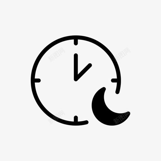 时间时钟夜晚svg_新图网 https://ixintu.com 时间 时钟 夜晚 睡眠 手表 日期 线图 图示