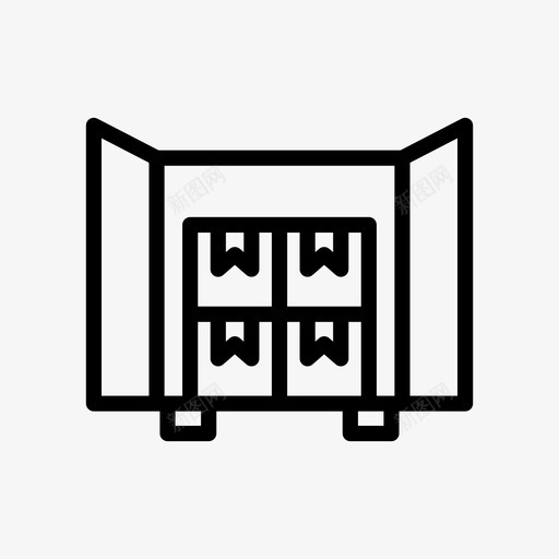 集装箱箱子货物svg_新图网 https://ixintu.com 集装箱 箱子 货物 交货 运输 仓库 货物运输 线条 符号