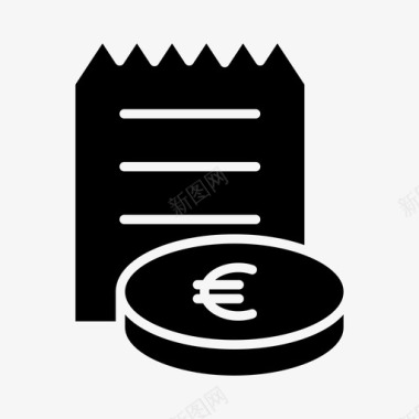 账单欧元费用图标