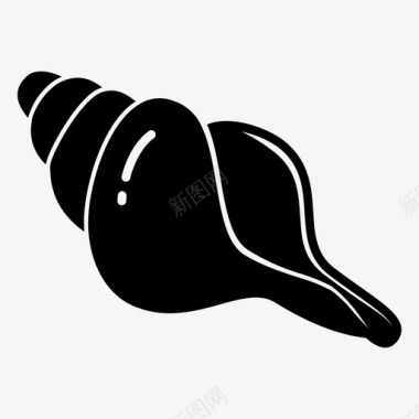 蜗牛壳动物海滩图标