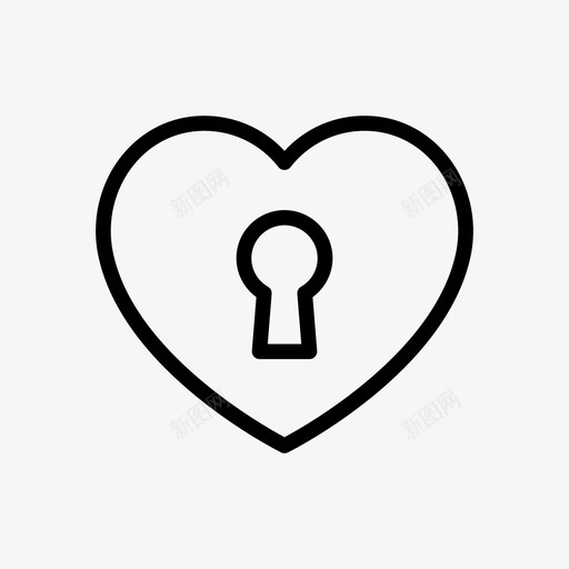 心钥匙孔锁svg_新图网 https://ixintu.com 情人节 钥匙孔 锁爱 婚礼 线条 符号