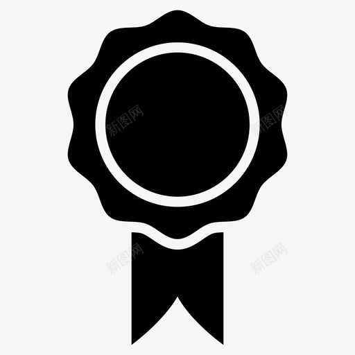 花环奖章徽章svg_新图网 https://ixintu.com 花环 奖章 徽章 奖品 丝带