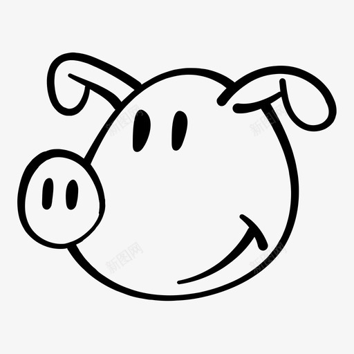 猪脸儿童漫画svg_新图网 https://ixintu.com 猪脸 儿童 漫画 猪肉 动物