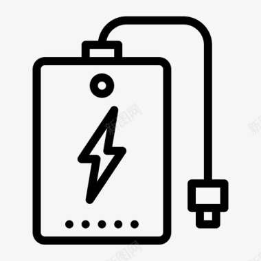 电源银行充电器电子设备概述图标