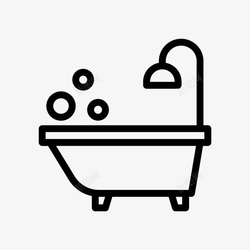 浴缸泡泡淋浴svg_新图网 https://ixintu.com 浴缸 泡泡 淋浴 盥洗室 家具 线条