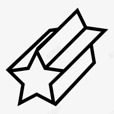 星棱镜三维几何图标