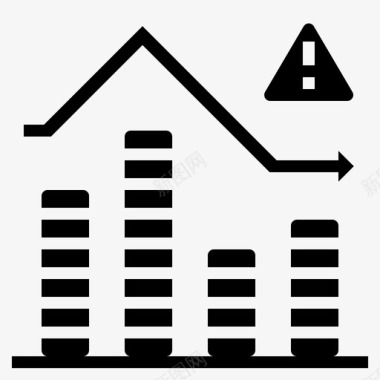 收入风险减少下降图标