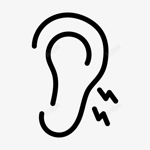 耳朵身体听svg_新图网 https://ixintu.com 耳朵 身体 听听 医学 疾病 伤害