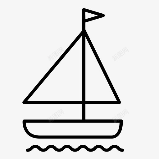 帆船海洋船svg_新图网 https://ixintu.com 夏天 帆船海 洋船