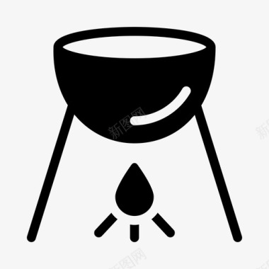 烧烤燃烧器烹饪图标