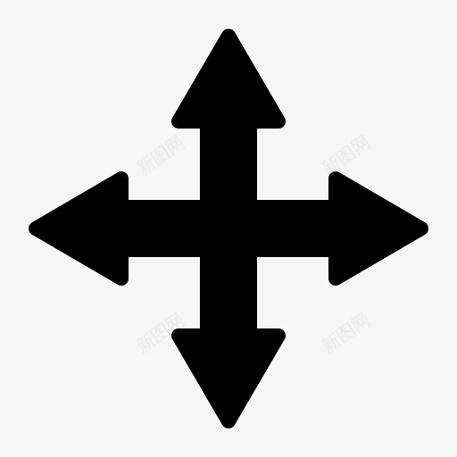 十字路口箭头移动svg_新图网 https://ixintu.com 箭头 十字路口 移动 导航 工具 图示