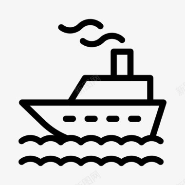 邮轮轮船旅游图标