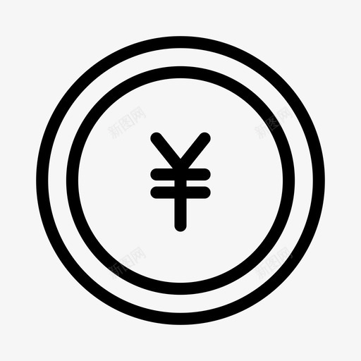 日元银行硬币svg_新图网 https://ixintu.com 银行 货币 日元 硬币 像素 线条 符号