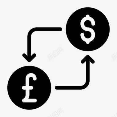 货币兑换商业金融雕文图标