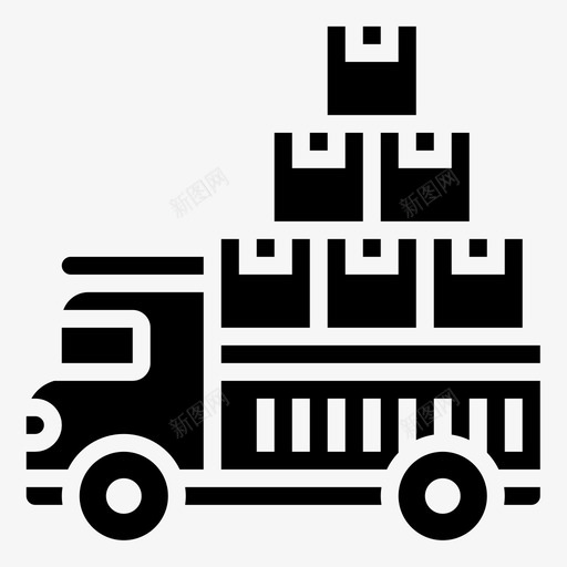 送货车物流包装svg_新图网 https://ixintu.com 送货 货车 物流 包装 产品 运输 图示