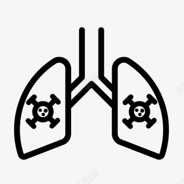 受感染的肺covid19健康图标