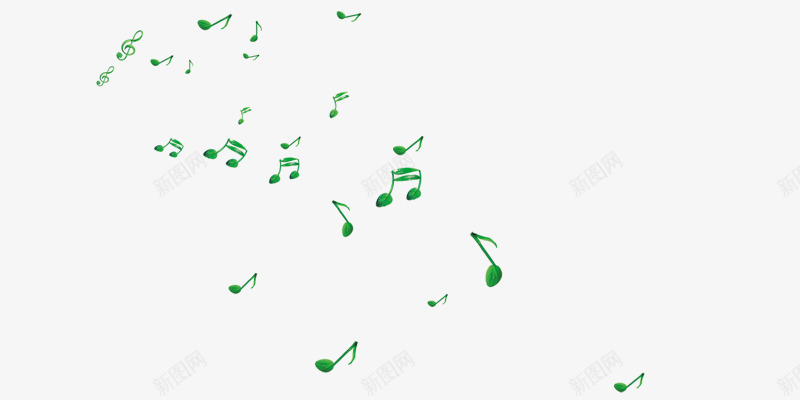 绿色音乐音符png免抠素材_新图网 https://ixintu.com 动感音乐 长音符 音乐符 3D 乐符 绿色 音乐 音符