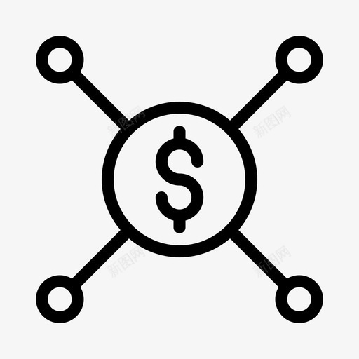 美元连接财务svg_新图网 https://ixintu.com 财务 美元 连接 网络 共享 线条 符号