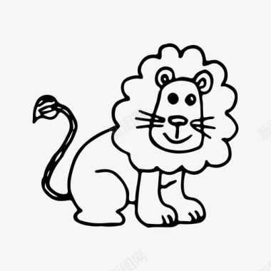 狮子动物卡通图标