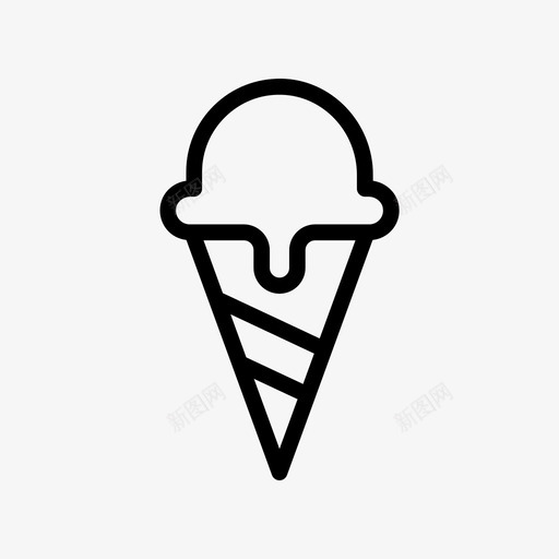 冰淇淋蛋筒甜点冰淇淋线条符号svg_新图网 https://ixintu.com 冰淇淋 蛋筒 甜点 线条 符号