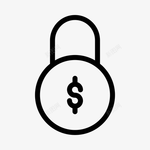 美元银行锁svg_新图网 https://ixintu.com 银行 美元 锁钱 保护 像素 线条 符号