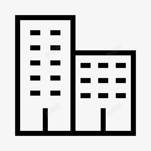建筑物公寓银行svg_新图网 https://ixintu.com 货币 建筑物 公寓 银行 住宅 线条 符号