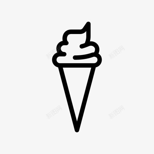 冰淇淋蛋筒甜点冰淇淋线条符号svg_新图网 https://ixintu.com 冰淇淋 蛋筒 甜点 线条 符号