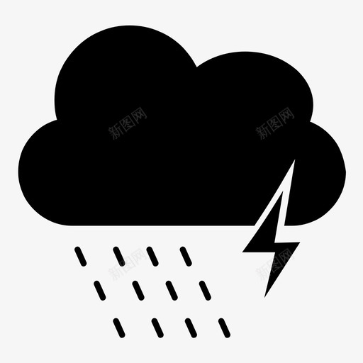 云和闪电雷暴天气svg_新图网 https://ixintu.com 闪电 云和 雷暴 天气预报