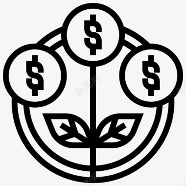 货币增长收益投资图标
