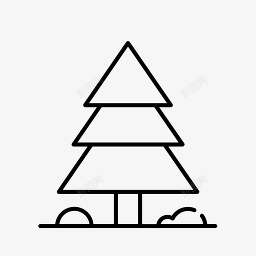 冬季树与雪圣诞节假期svg_新图网 https://ixintu.com 冬季 圣诞节 假期 图标 收集