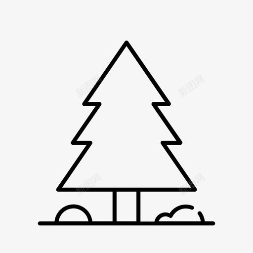 冬季树与雪圣诞节假期svg_新图网 https://ixintu.com 冬季 圣诞节 假期 图标 收集