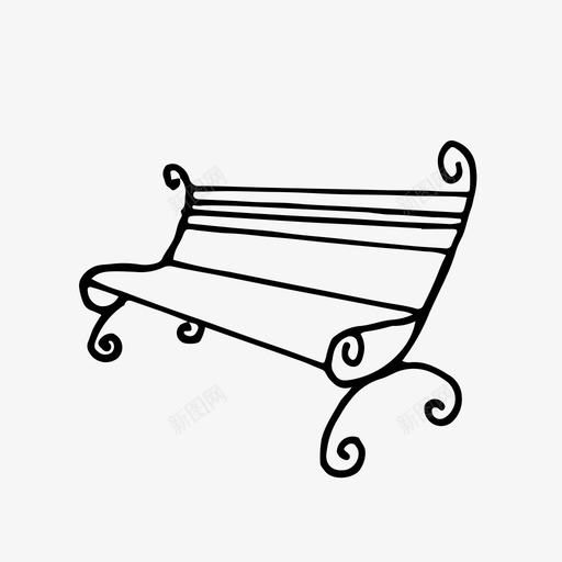 长凳涂鸦手绘svg_新图网 https://ixintu.com 长凳 涂鸦 手绘 座椅 素描