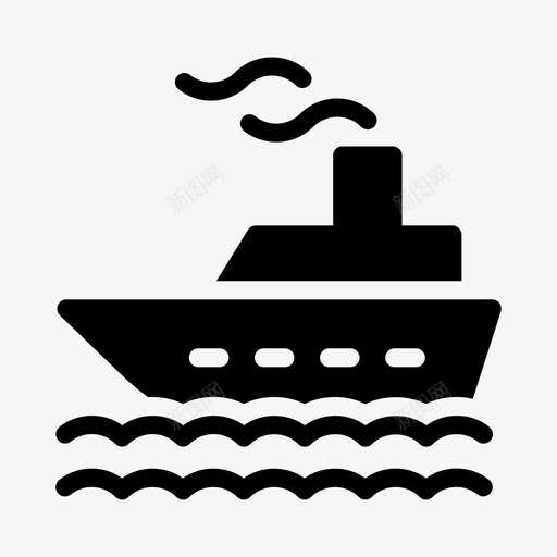 邮轮轮船旅游svg_新图网 https://ixintu.com 旅游 邮轮 轮船 运输 旅游线路 符号