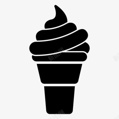 冰淇淋筒沙漠食品图标