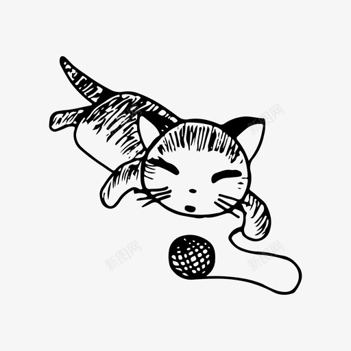 玩猫可爱小猫svg_新图网 https://ixintu.com 玩猫 可爱 小猫 玩具 手绘