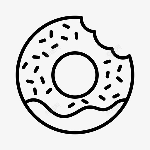 甜甜圈咬早餐svg_新图网 https://ixintu.com 甜甜圈 早餐
